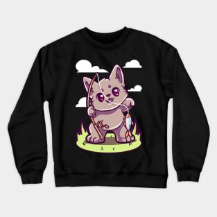 Cute & Funny Cat Fishing Crewneck Sweatshirt